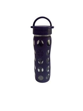 Lifefactory Water Bottle Glass & Silicone Sleeve Purple 16 Oz Pre-Owned